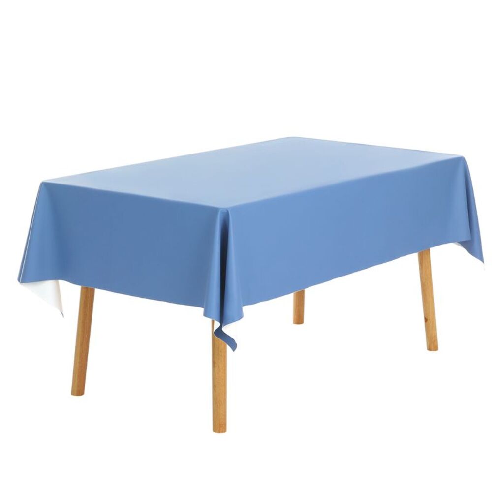 Rectangle Tablecloth Waterproof TPU Dining Table Covers 55x63inch Blue